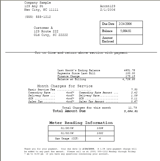 statement of invoices